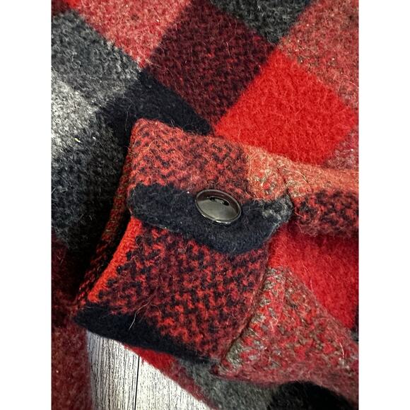 Vtg Melton Jacket Wintermaster Medium Wool Mackinaw Shacket Hunting Plaid Chore - Picture 5 of 8